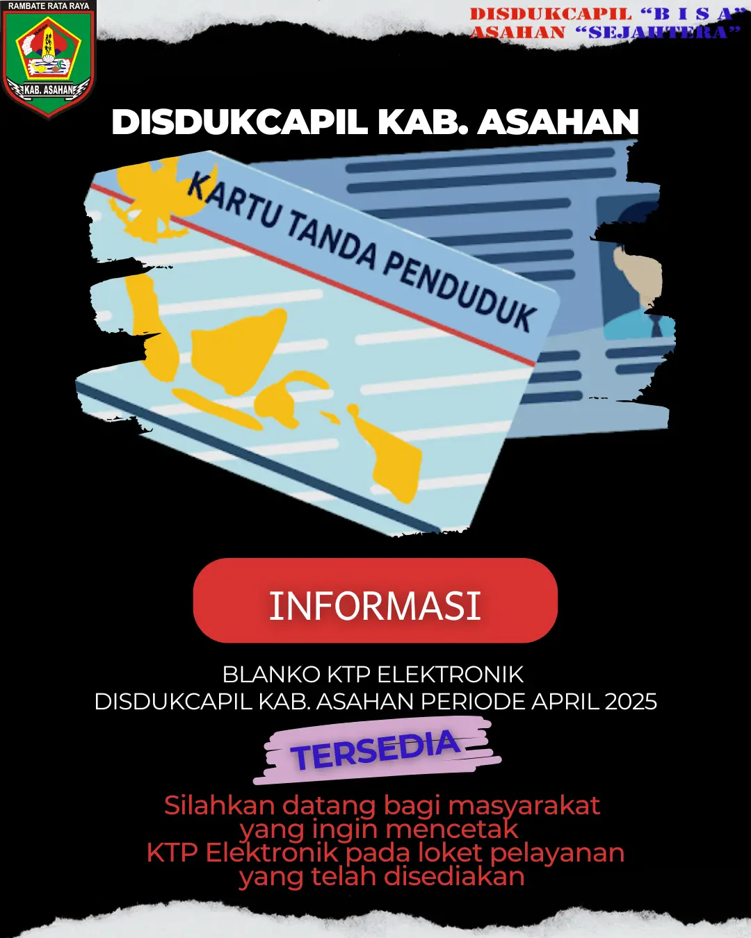 Silahkan datang bagi masyarakat yang ingin mencetak KTP Elektronik pada loket pelayanan yang telah disediakan