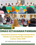 Pemkab Asahan melalui Dinas Ketahanan Pangan Salurkan Bantuan Pangan Beras kepada 835 PBP (Penerima Bantuan Pangan) di Desa Tanjung Alam, Kec. Sei Dadap, Kabupaten Asahan.