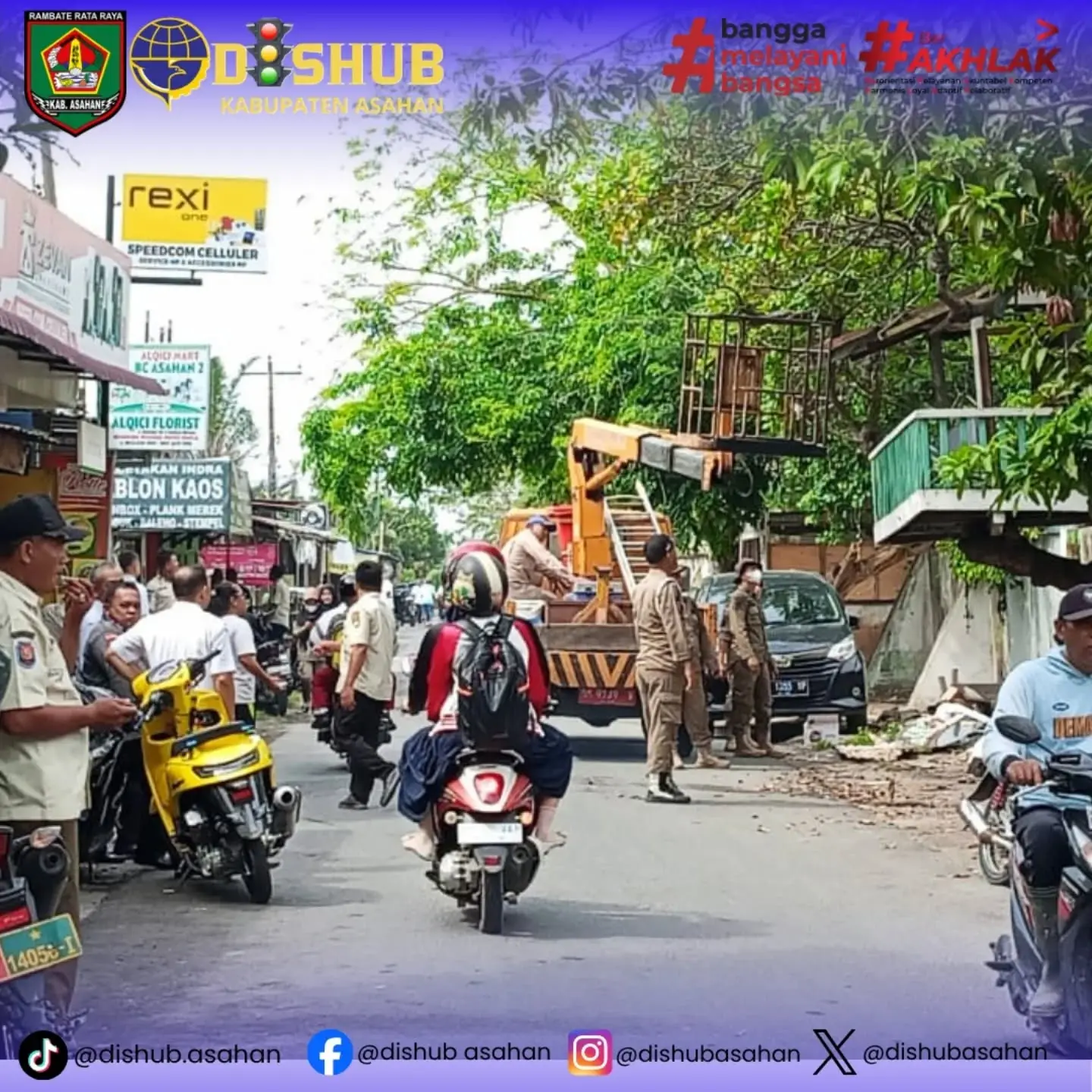 Tim PJU DISHUB ASAHAN giat penertiban kakilima di bahu jalan1
