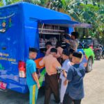 Pelayanan mobil Perpustakaan keliling Ke UPTD SMP N 1 Aek Ledong Kec. Aek ledong
