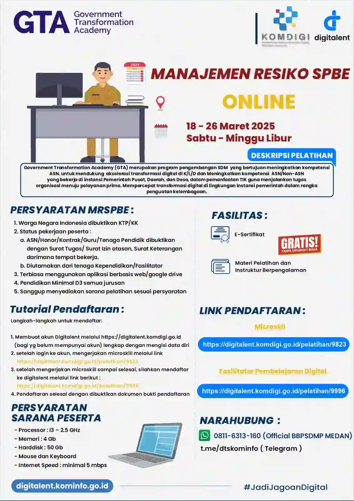  DIBUKA !!!! PELATIHAN MANAJEMEN RESIKO SPBE