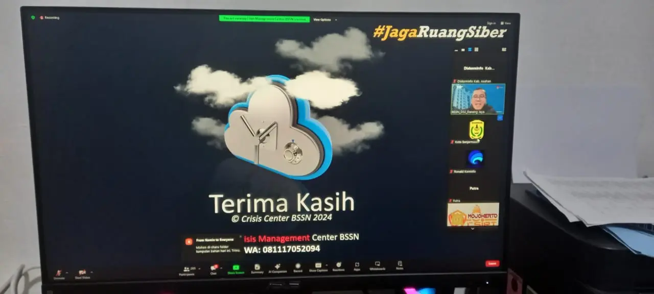  ZOOM MEETING KOORDINASI KEAMANAN INFORMASI DENGAN BSSN