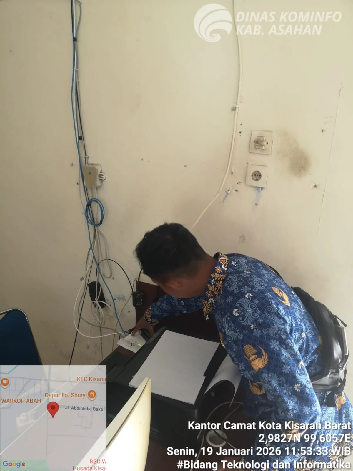 Perbaikan Jaringan Internet di Kantor Camat Kota Kisaran Barat