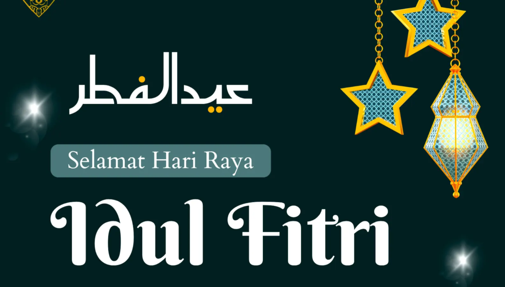 Hijau dan Putih Modern Selamat Hari Raya Idul Fitri Poster