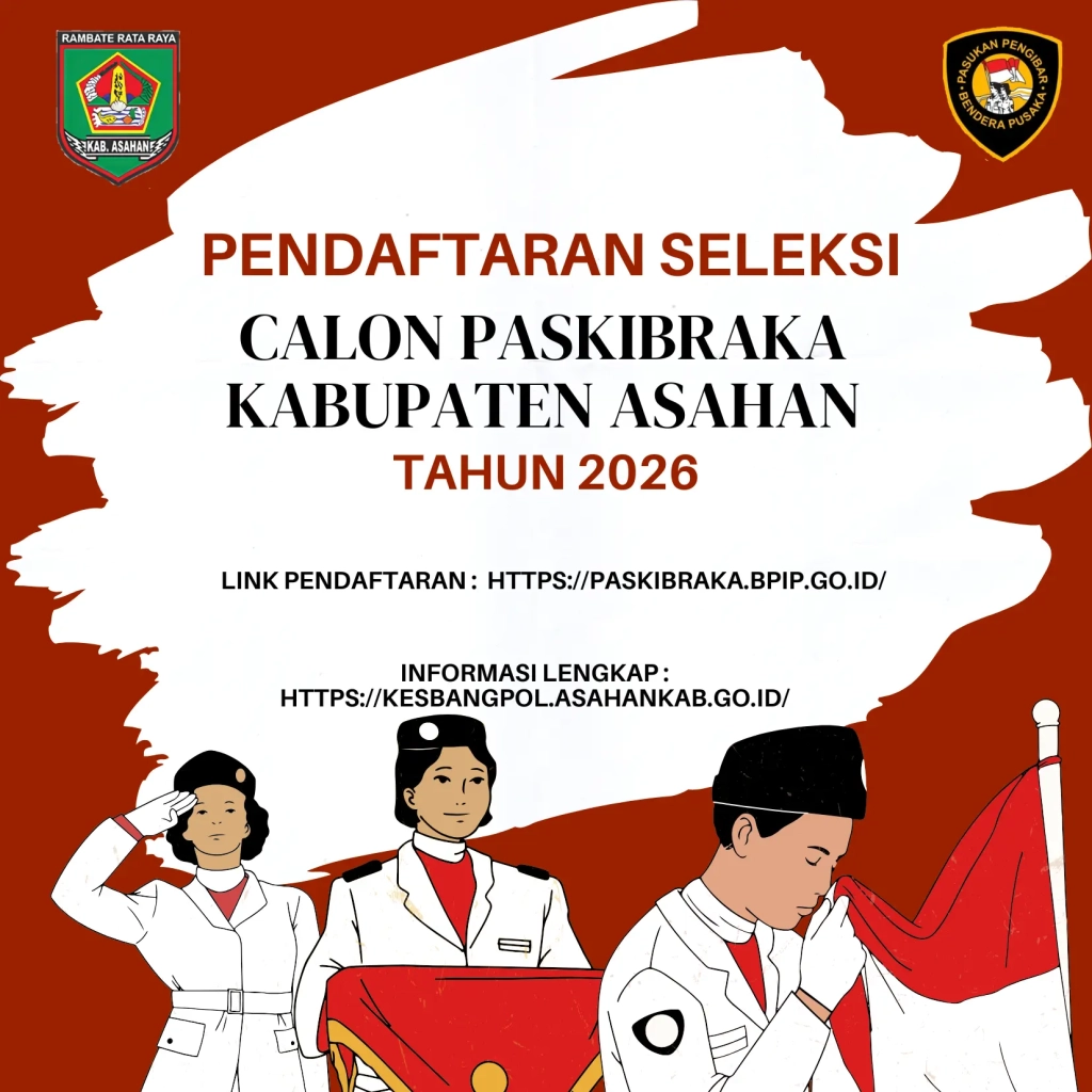 Ilustrasi Merah & Putih Undangan Upacara Kemerdekaan Indonesia