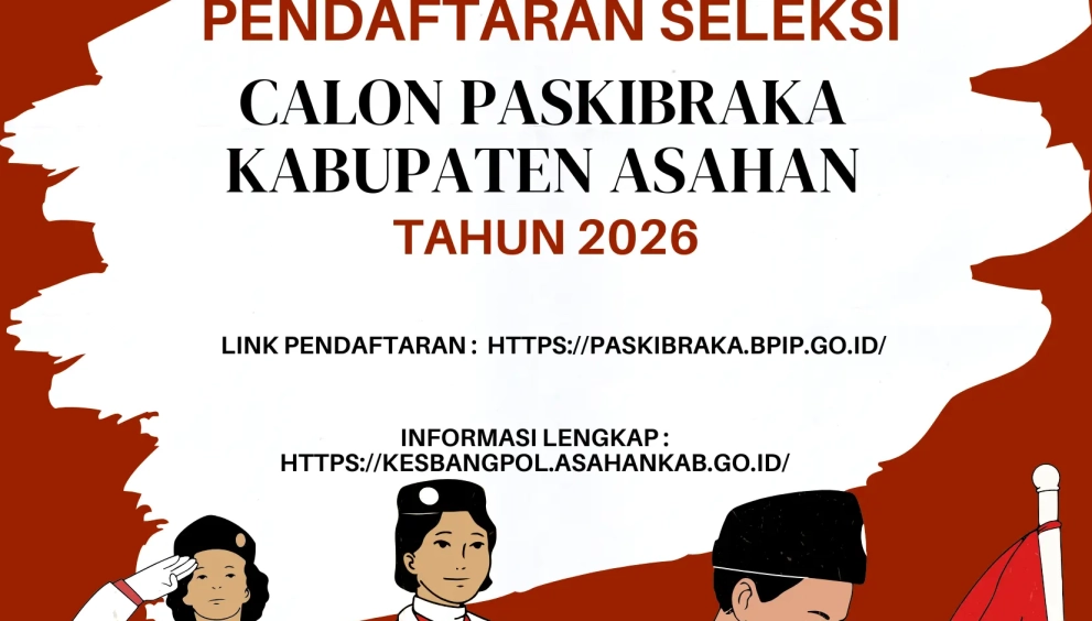 Ilustrasi Merah & Putih Undangan Upacara Kemerdekaan Indonesia